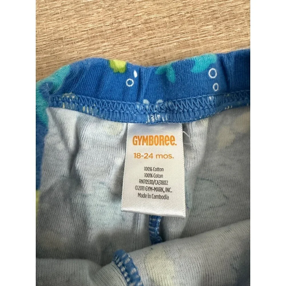 Gymboree Infant Toddler Girls 18-24 Mos Ocean Print Ruffle Shorts 100% Cotton Bl